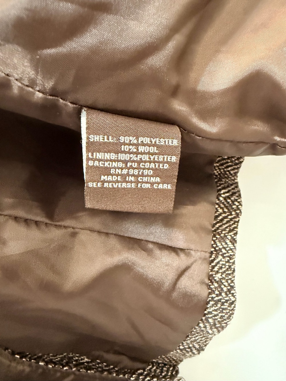 Y2K Vintage Dollhouse Herringbone Tweed Velvet Trim Riding Blazer Jacket L Brown - Picture 10 of 12